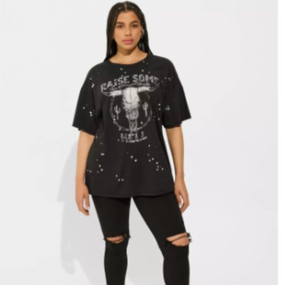 NWT Torrid Raise Steer Relaxed Fit Heritage Jersey Oversized Tunic Tee 4X - Picture 2 of 6